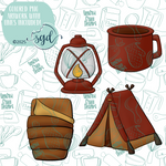 Camping Cookie Cutter STL File Set of 4 with PNG Images to Match - For 3D Printing and Edible Ink Printers