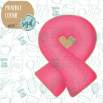 Cancer Ribbon Practice Cookie with PNG Images to Match - 3D Printed Demonstration for Decorating Class