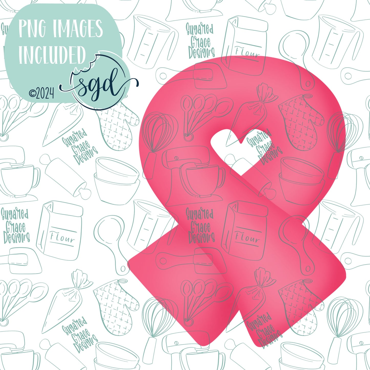 Cancer Ribbon Cookie Cutter STL Files with PNG Images to Match - For 3D Printing and Edible Ink Printers