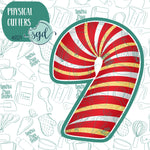 Candy Cane Cookie Cutter with PNG Images to Match - Hand Drawn Graphics for Edible Ink Printers