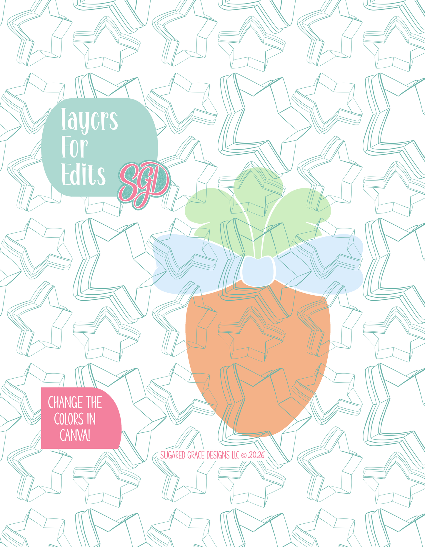 Easter Carrot with bow Cookie Cutter STL and PNG set