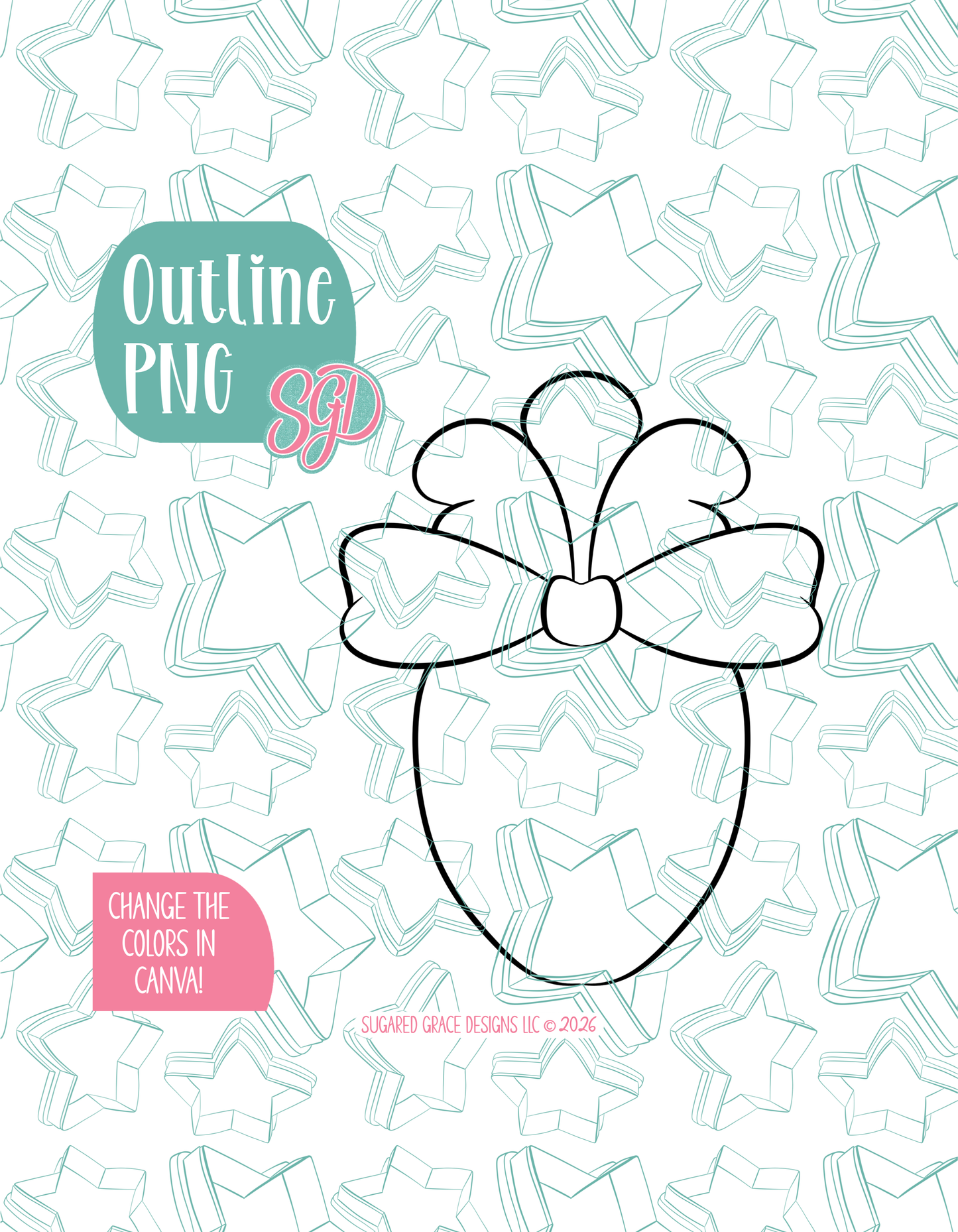 Easter Carrot with Bow Cookie Cutter with matching PNG