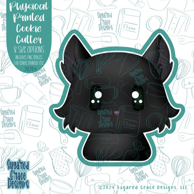 Black Cat Cookie Cutter with Matching Printable PNG Images for Edible Ink Printers Including Eddie