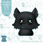 Black Cat Cookie Cutter STL Files for 3D Printing with matching Printable PNG Images for Edible Ink Printers Including Eddie