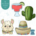 Cinco De Mayo Llama Cookie Cutter Set of 4 with Matching PNG Images for Edible Ink Printers Including Eddie