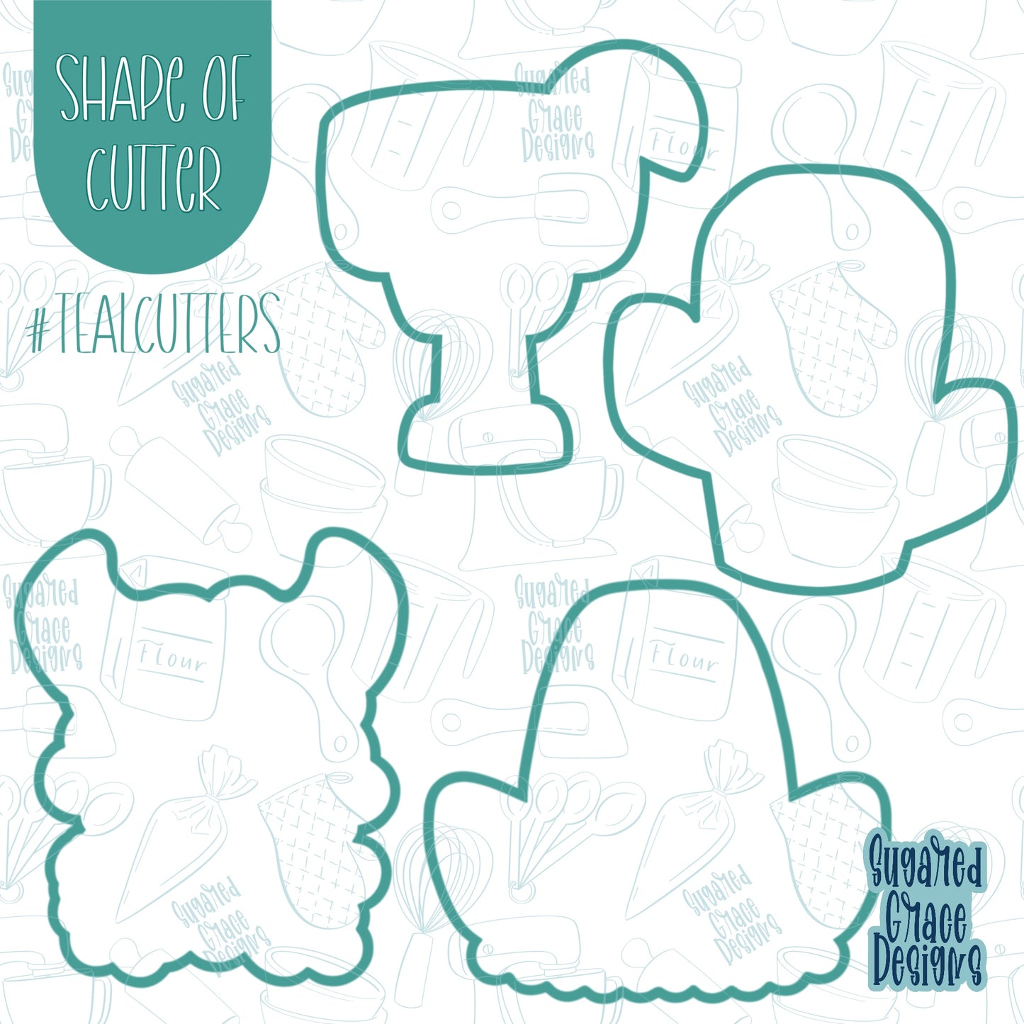 Cinco De Mayo Llama Cookie Cutter Set of 4 with Matching PNG Images for Edible Ink Printers Including Eddie
