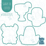 Cinco De Mayo Llama Cookie Cutter Set of 4 with Matching PNG Images for Edible Ink Printers Including Eddie