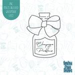 Champagne bottle with bow cookie cutter with png images for edible ink printers including Eddie