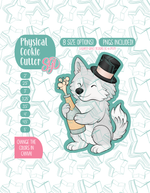 Champagne Wolf Cookie Cutter with matching PNG