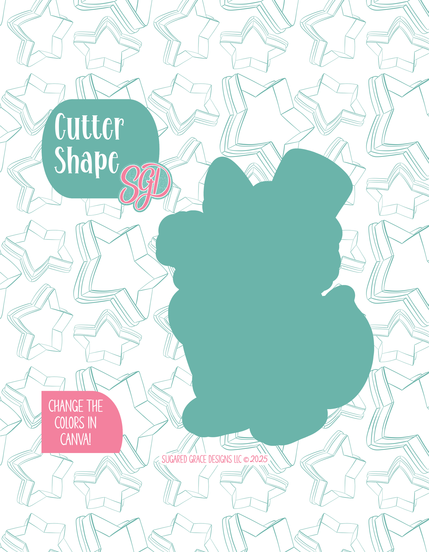 Champagne Wolf Cookie Cutter with matching PNG