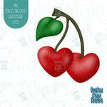 Valentines Day Cherries Cookie Cutter with Matching PNG Images for Edible Ink Printers Including Eddie