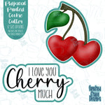 Cherry Much Punny Valentines Day Cookie Cutter with matching PNG Images for Edible Ink Printers Including Eddie