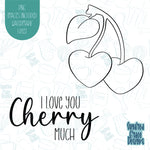 Cherry Much Punny Valentines Day Cookie Cutter with matching PNG Images for Edible Ink Printers Including Eddie