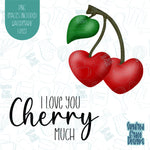 Cherry Much Punny Valentines Day Cookie Cutter with matching PNG Images for Edible Ink Printers Including Eddie