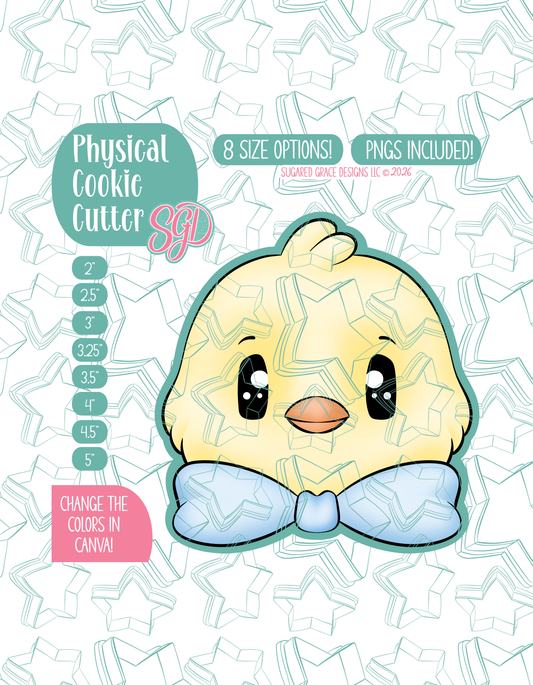 Easter Chick with Bow Cookie Cutter with matching PNG