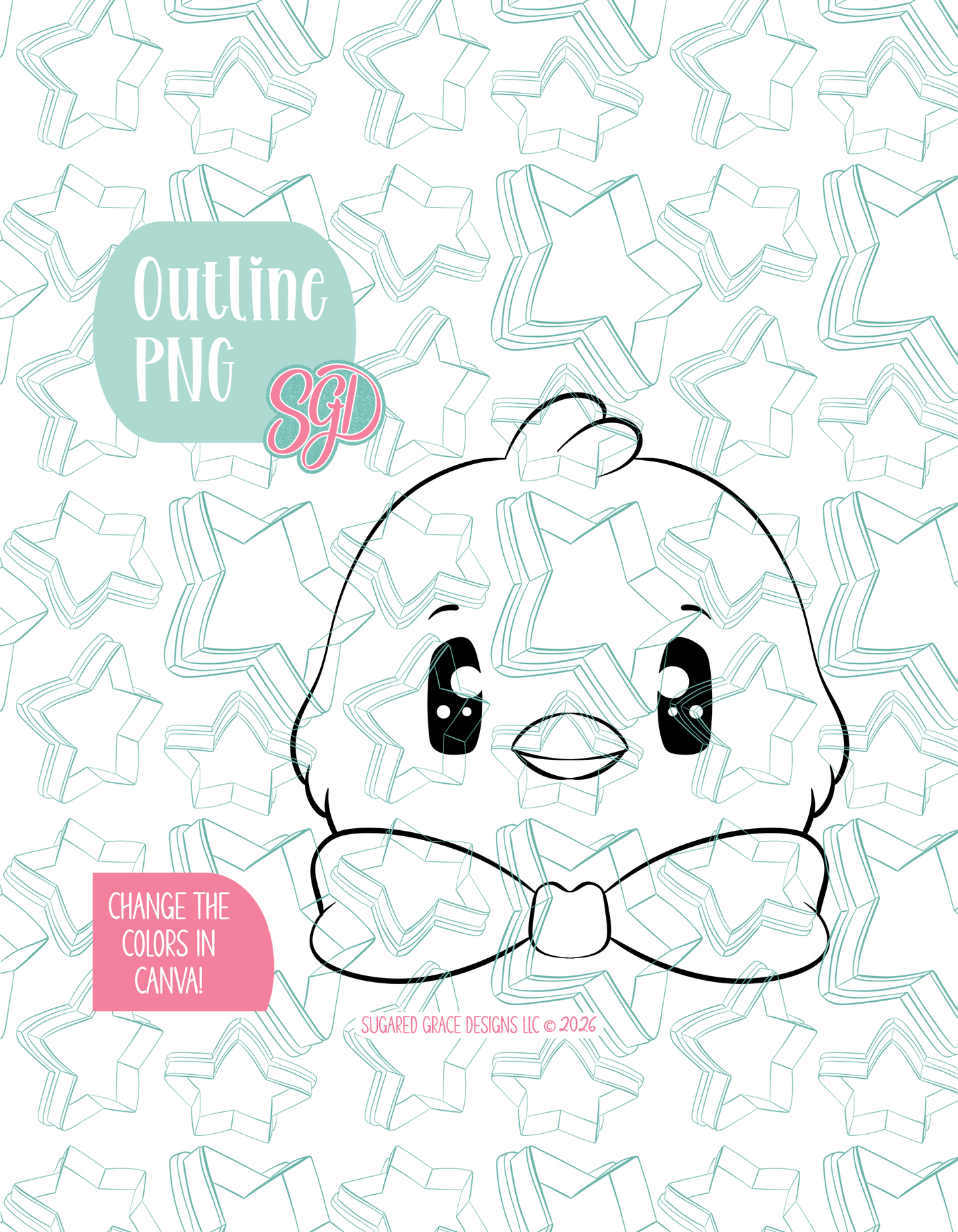 Easter Chick with bow Cookie Cutter STL and PNG set