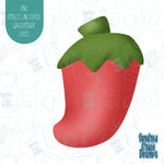 Chili Pepper Cookie Cutter with Matching PNG Images for Edible Ink Printers Including Eddie