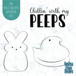 Chillin with my Easter Peeps Cookie Cutter with Matching PNG Images for Edible Ink Printers Including Eddie