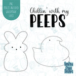 Chillin with my Easter Peeps Cookie Cutter with Matching PNG Images for Edible Ink Printers Including Eddie