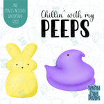 Chillin with my Easter Peeps Cookie Cutter with Matching PNG Images for Edible Ink Printers Including Eddie