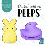 Chillin with my Easter Peeps Cookie Cutter with Matching PNG Images for Edible Ink Printers Including Eddie