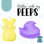 Chillin With My Peeps Easter Cookie Cutter STL File Set of 3 for 3d Printing with Matching Printable PNG Images for Edible Ink Printers Including Eddie