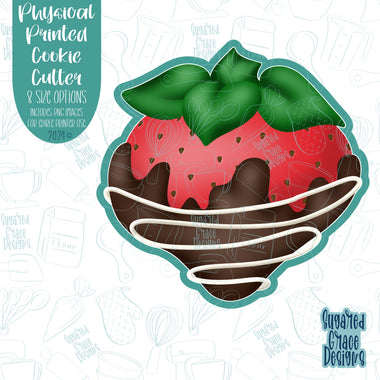 Chocolate Covered Strawberry Cookie Cutter with Matching PNG Images for Edible Ink Printers Including Eddie