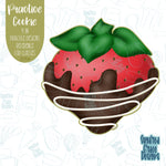 Chocolate Covered Strawberry Practice Cookie For Perfecting Sugar Cookie Decorating Skills