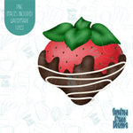 Chocolate Covered Strawberry Cookie Cutter with Matching PNG Images for Edible Ink Printers Including Eddie