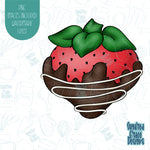 Chocolate Covered Strawberry Cookie Cutter with Matching PNG Images for Edible Ink Printers Including Eddie