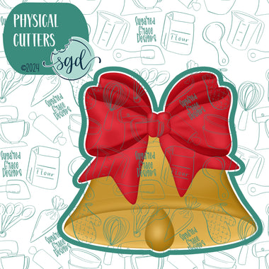 Christmas Bell Cookie Cutter with PNG Images to Match - Hand Drawn Graphics for Edible Ink Printers