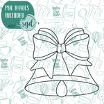 Christmas Bell Cookie Cutter with PNG Images to Match - Hand Drawn Graphics for Edible Ink Printers