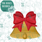 Christmas Bell Cookie Cutter with PNG Images to Match - Hand Drawn Graphics for Edible Ink Printers