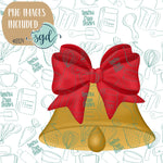 Christmas Bell with Bow Practice Cookie with PNG Images to Match - 3D Printed Demonstrations for Decorating Classes