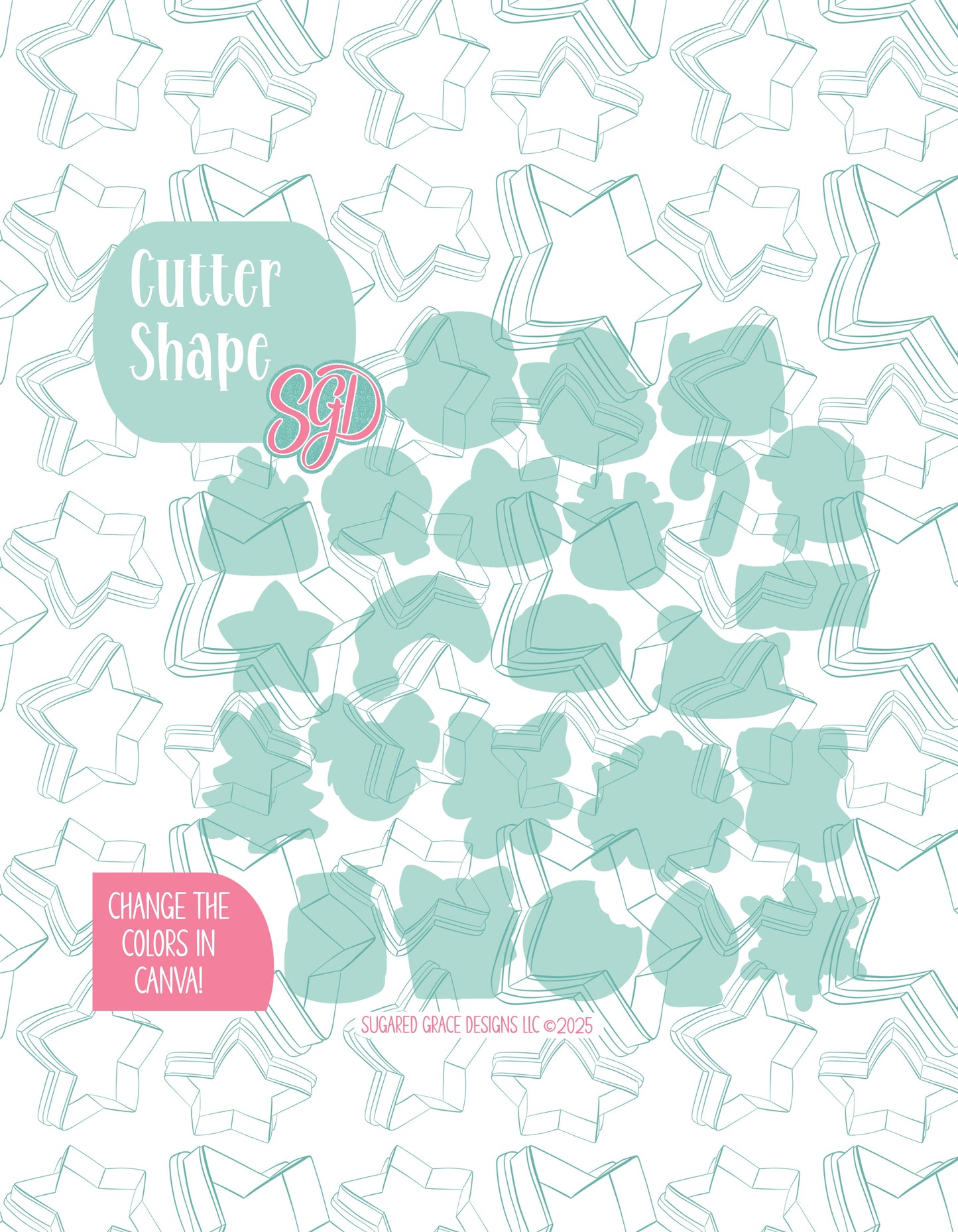 Editable Christmas advent set of 24 Cookie cutter STL file