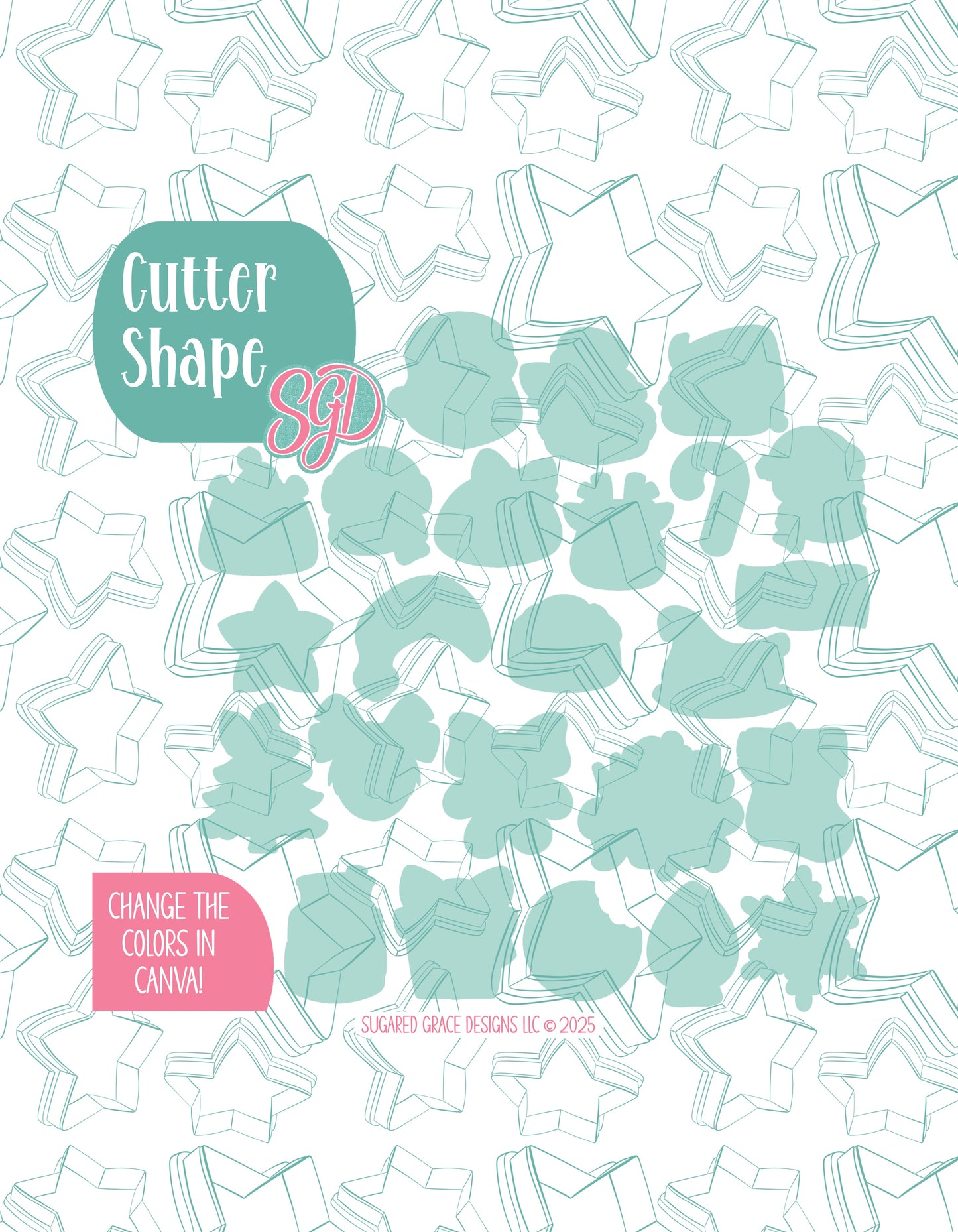 Mini Christmas Advent Cookie Cutter Set of 24 with Matching PNG Graphics