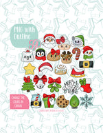 Editable Christmas advent set of 24 Cookie cutter STL file