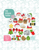 Mini Christmas Advent Cookie Cutter Set of 24 with Matching PNG Graphics