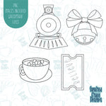 Christmas Express Train Cookie Cutter Set with png images for edible ink printers including Eddie