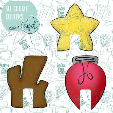 Christmas Mug Hugger Cookie Cutter STL File Set of 3 with PNG Images to Match - For 3D Printing and Edible Ink Printers