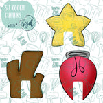 Christmas Mug Hugger Cookie Cutter STL File Set of 3 with PNG Images to Match - For 3D Printing and Edible Ink Printers