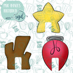 Christmas Mug Hugger Cookie Cutter STL File Set of 3 with PNG Images to Match - For 3D Printing and Edible Ink Printers