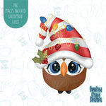 Christmas owl cookie cutter with png images for edible ink printers including Eddie