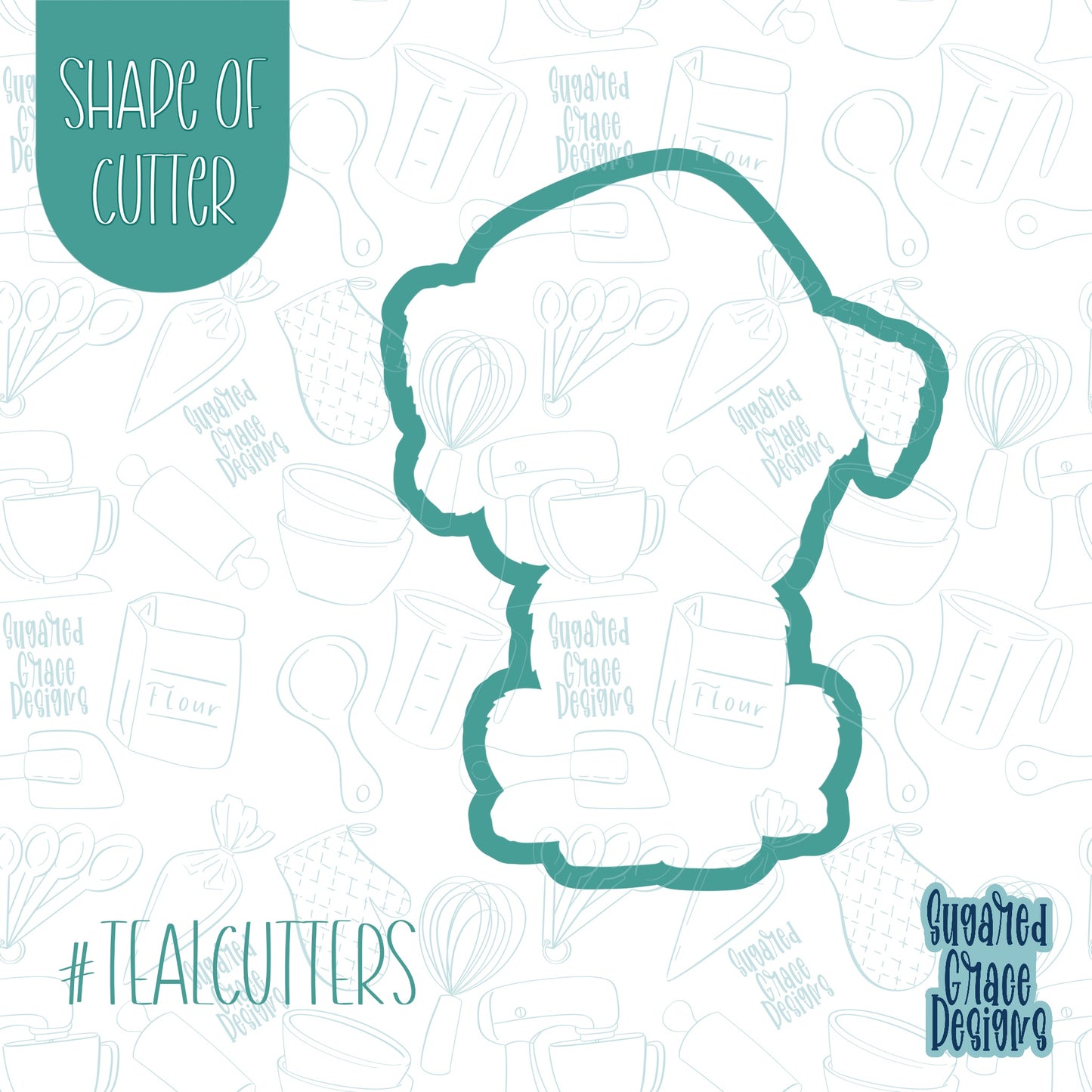 Christmas puppy cookie cutter with png images for edible ink printers including Eddie
