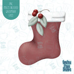 Christmas stocking cookie cutter with png images for edible ink printers including Eddie