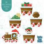 Christmas train cookie cutter set with png images for edible ink printers including Eddie