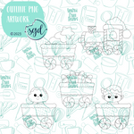 Christmas Train Cookie Cutter STL File Set of 6 with PNG Images to Match - For 3D Printing and Edible Ink Printers