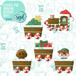 Christmas Train Cookie Cutter STL File Set of 6 with PNG Images to Match - For 3D Printing and Edible Ink Printers