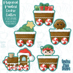 Christmas train cookie cutter set with png images for edible ink printers including Eddie