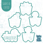 Christmas train cookie cutter set with png images for edible ink printers including Eddie